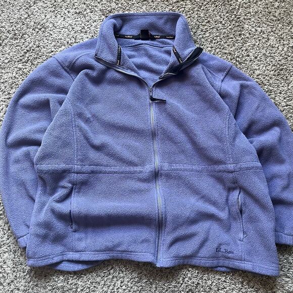 L.L Bean Fleece Jacket Zip Up Womens Xl Petite Purple Sweater Outdoors Gorp - Picture 1 of 12